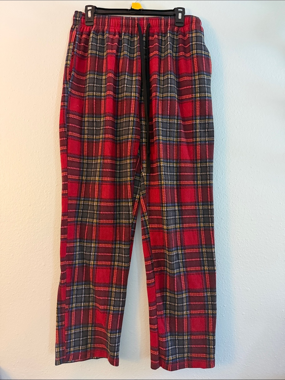 Cuddl Duds M Red Black Plaid Jogger Pants